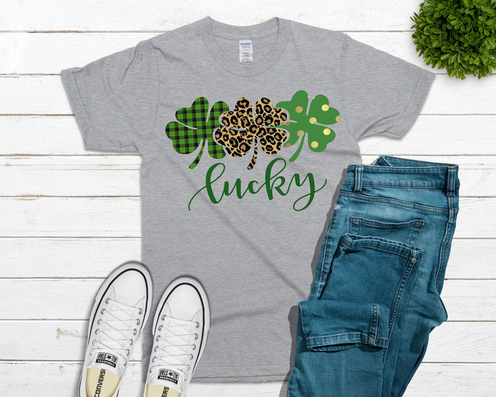Lucky Shamrock Trio (Bleached or Solid) Tee