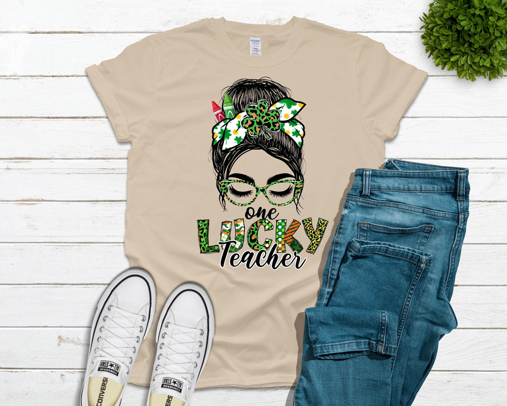 Lucky Teacher (Bleached or Solid) Tee