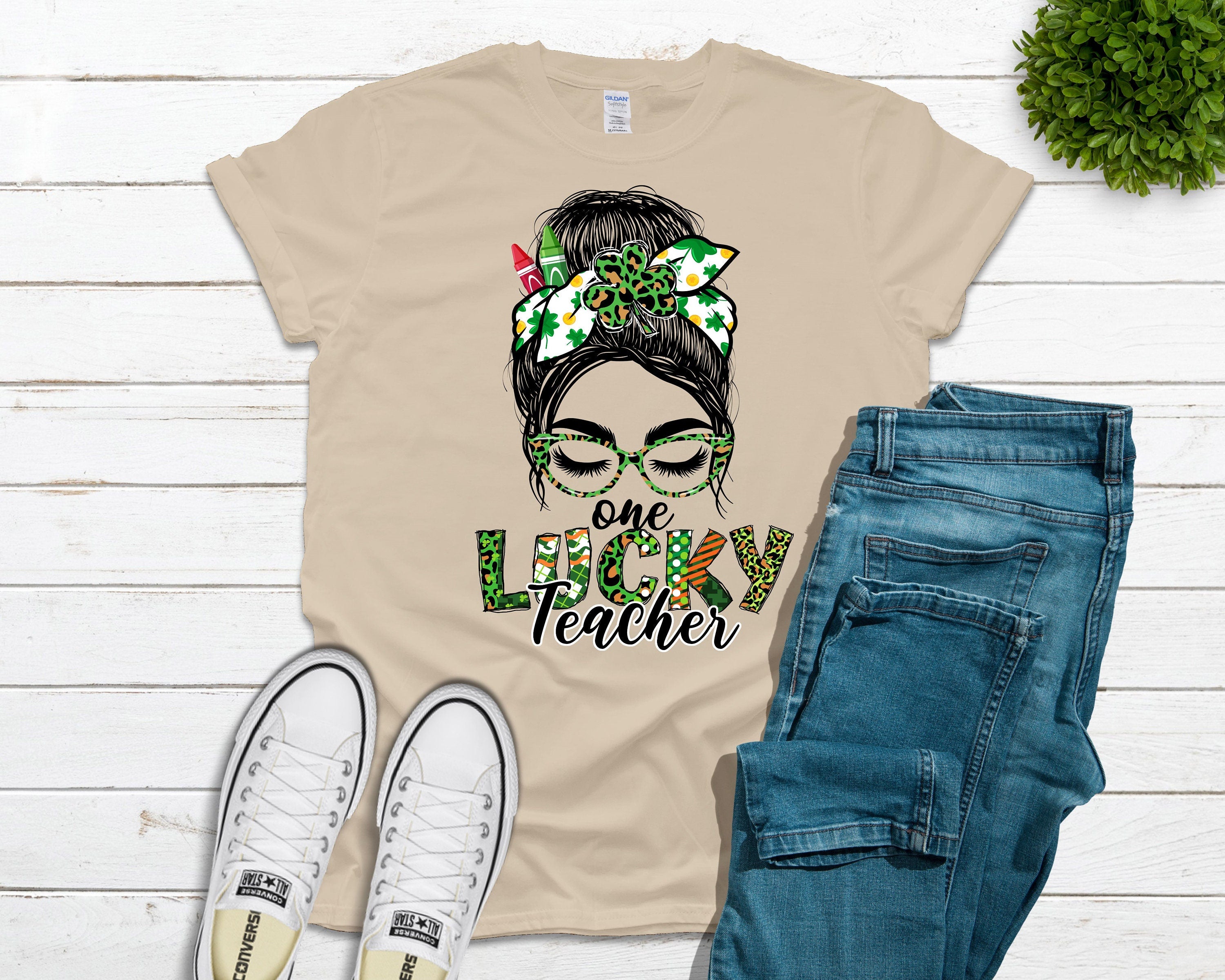 Lucky Teacher (Bleached or Solid) Tee