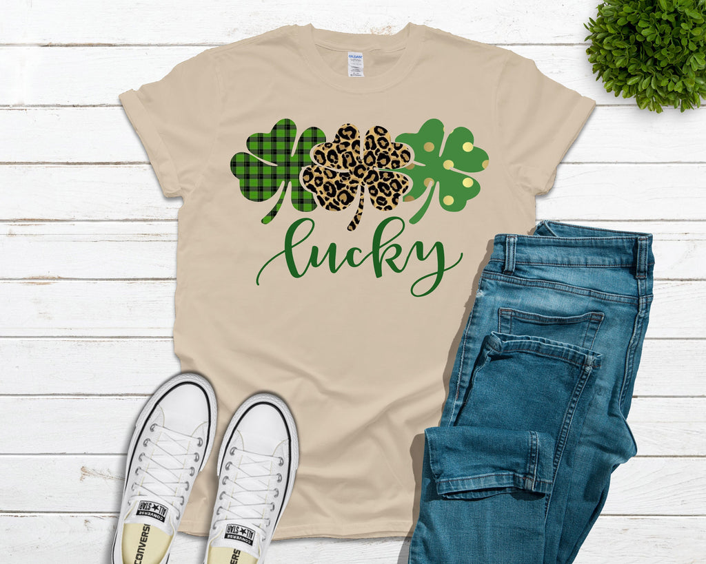 Lucky Shamrock Trio (Bleached or Solid) Tee