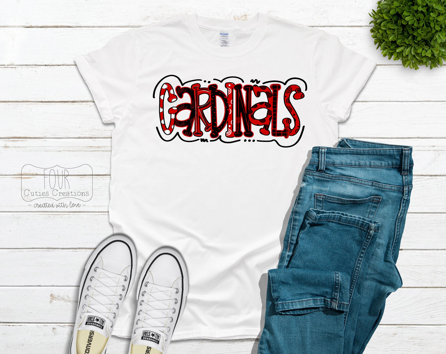 Cardinals Team Tee (bleached or solid)