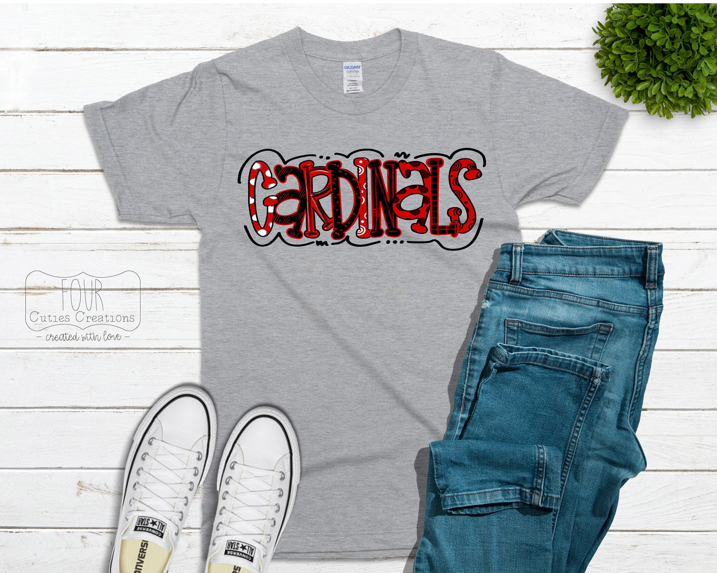 Cardinals Team Tee (bleached or solid)