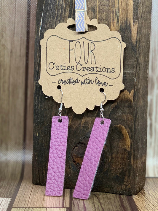 Faux Leather Bar Earrings