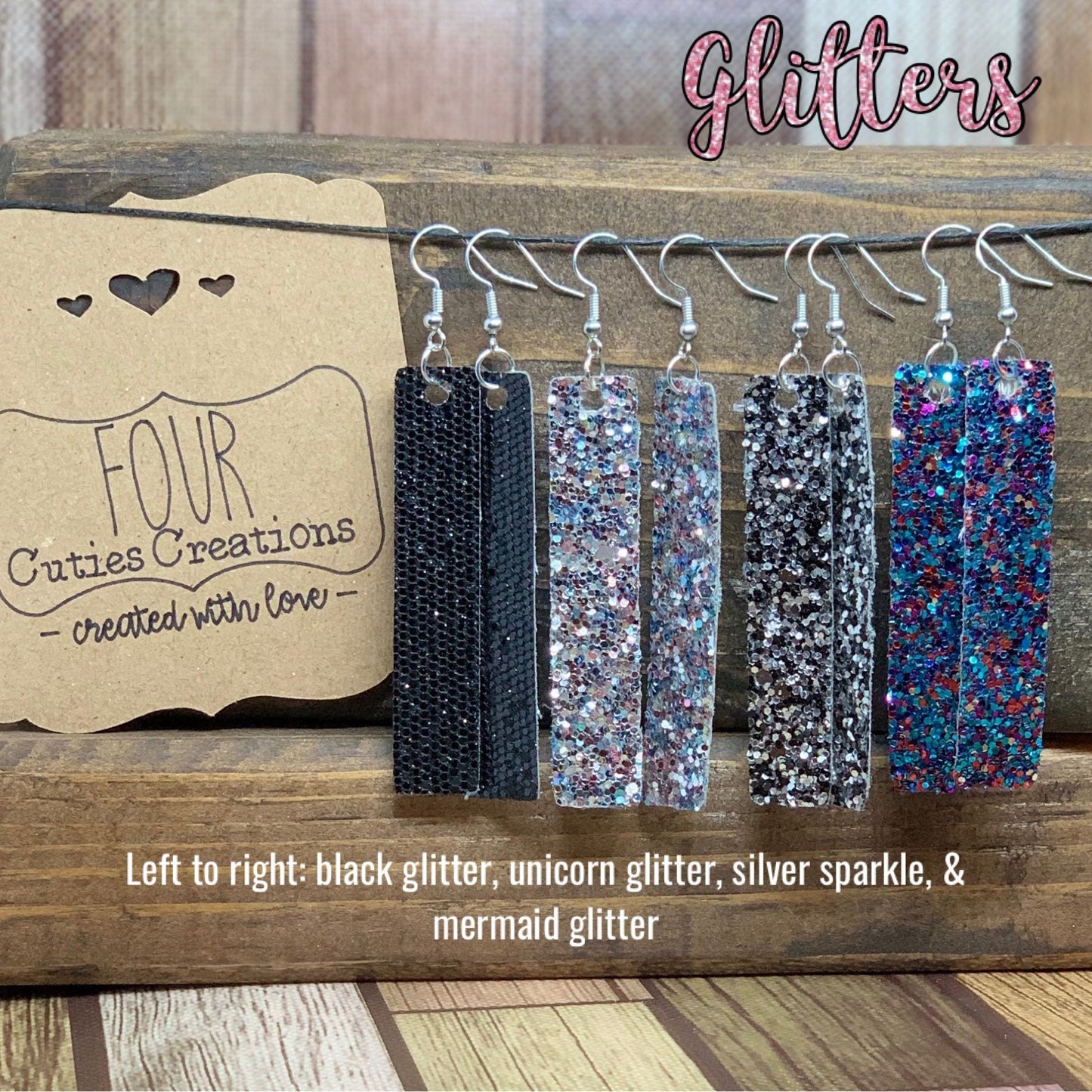 Faux Leather Bar Earrings