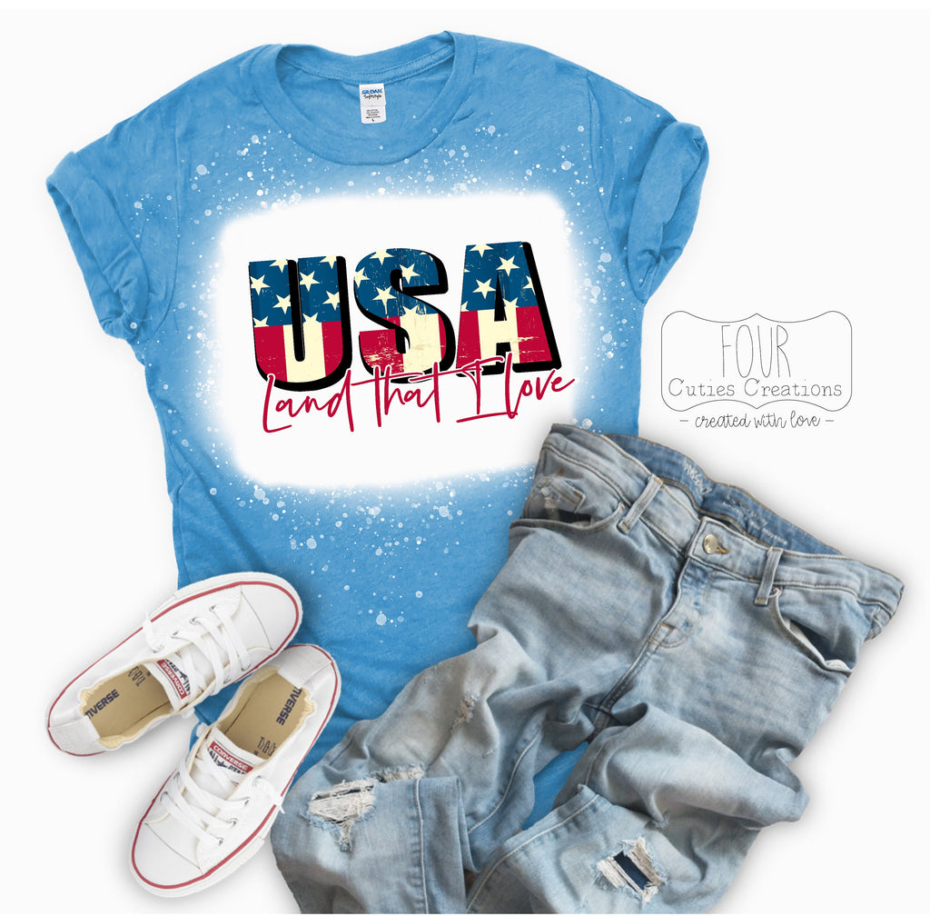 Land That I Love 4th of July Bleached or Solid Tee