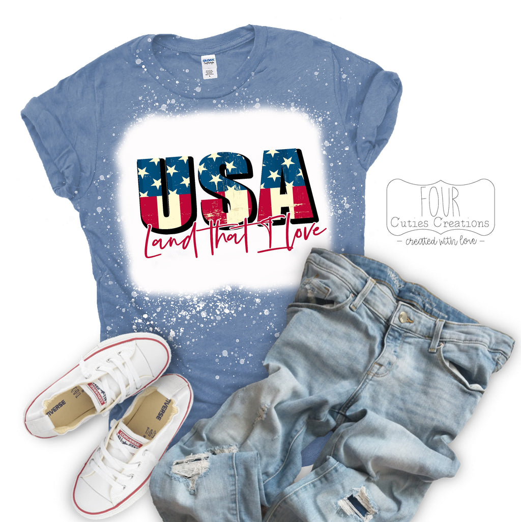 Land That I Love 4th of July Bleached or Solid Tee