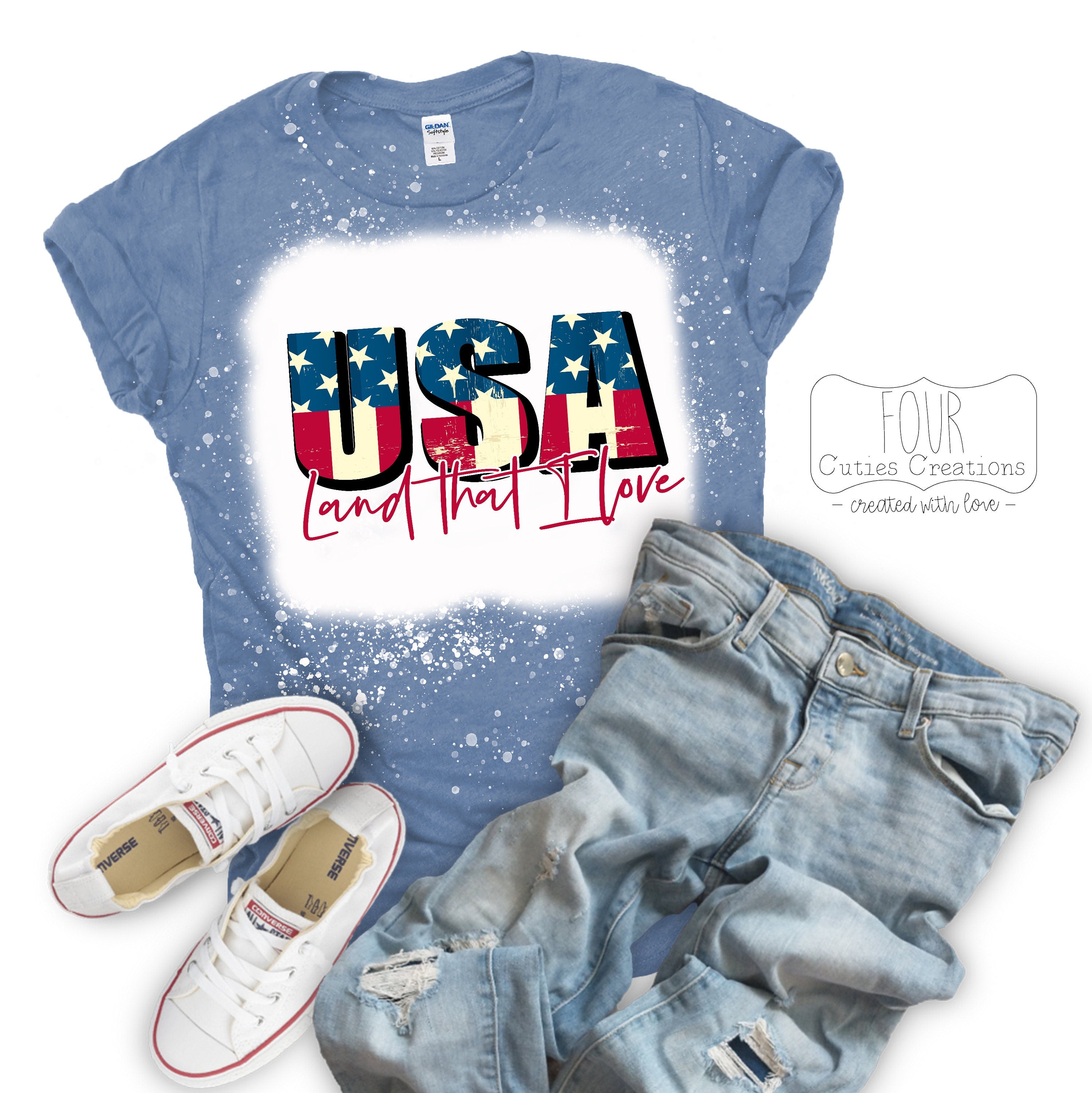 Land That I Love 4th of July Bleached or Solid Tee