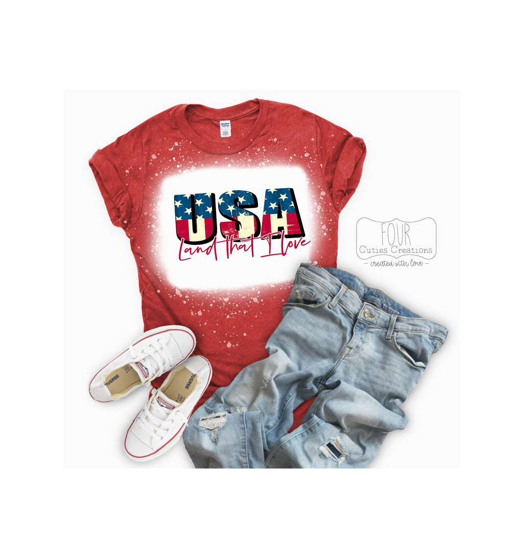 Land That I Love 4th of July Bleached or Solid Tee