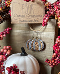 Leopard and Plaid Pumpkin Faux Leather Earrings