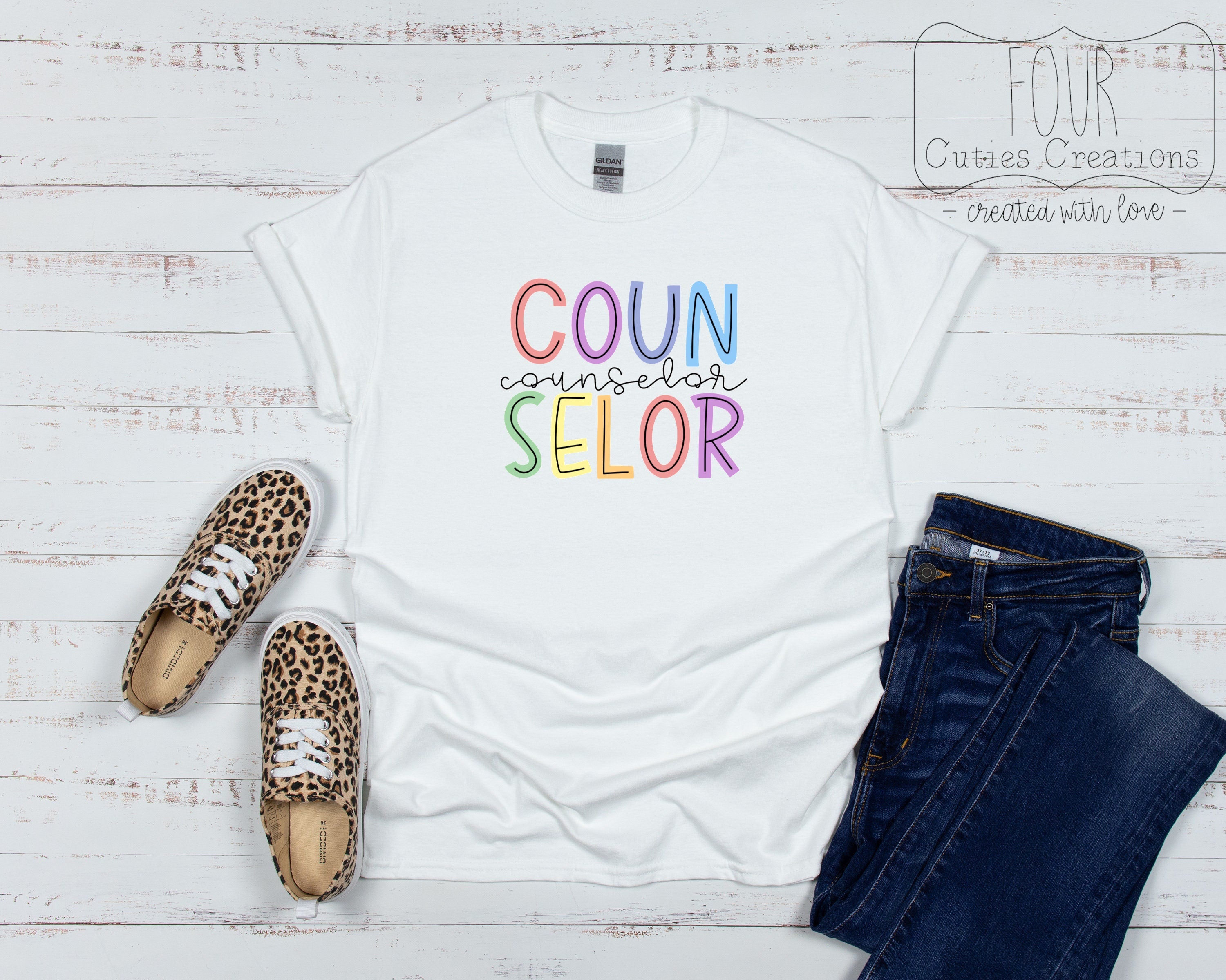 School Staff Tees, Counselor, Librarian, Lunch Lady, School Nurse, Principal, Paraprofessional, Speech, Teacher, Special Edu, Educator
