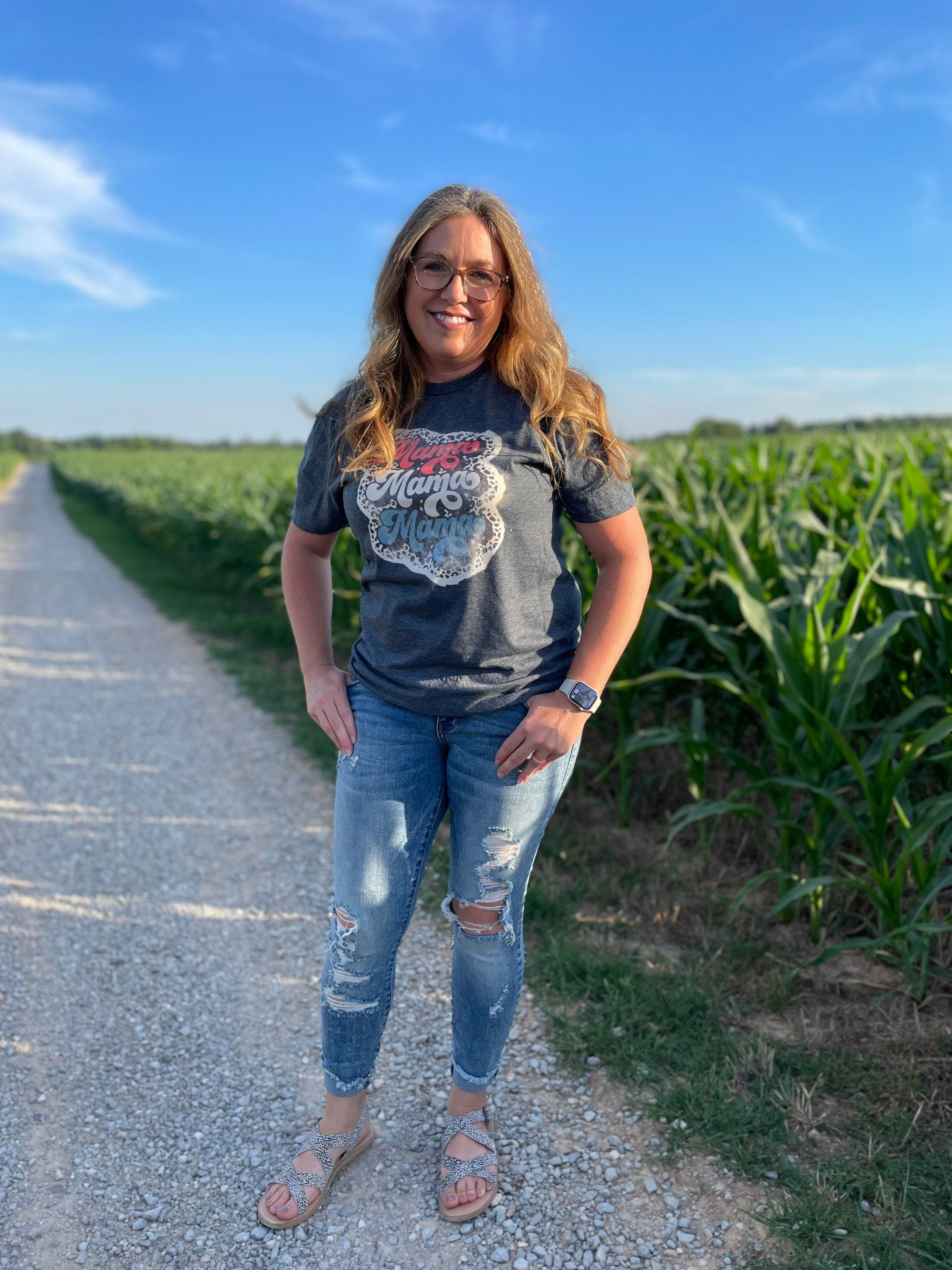 Mama and Mini Retro Vintage Bleach Dyed Tee