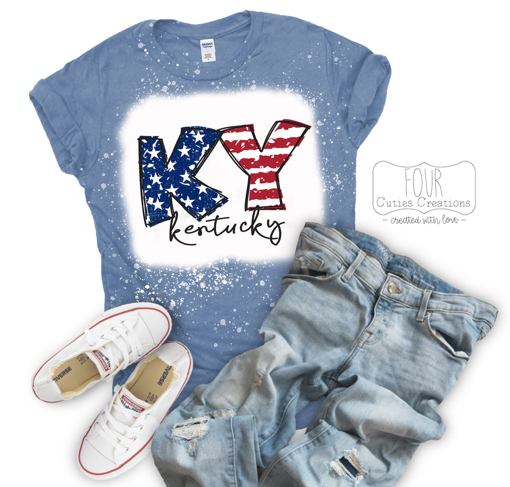 Kentucky 4th of July (Bleached or Solid) Tee