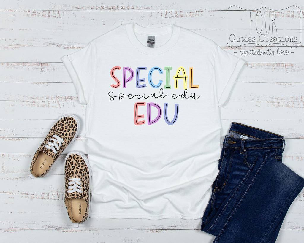 School Staff Tees, Counselor, Librarian, Lunch Lady, School Nurse, Principal, Paraprofessional, Speech, Teacher, Special Edu, Educator