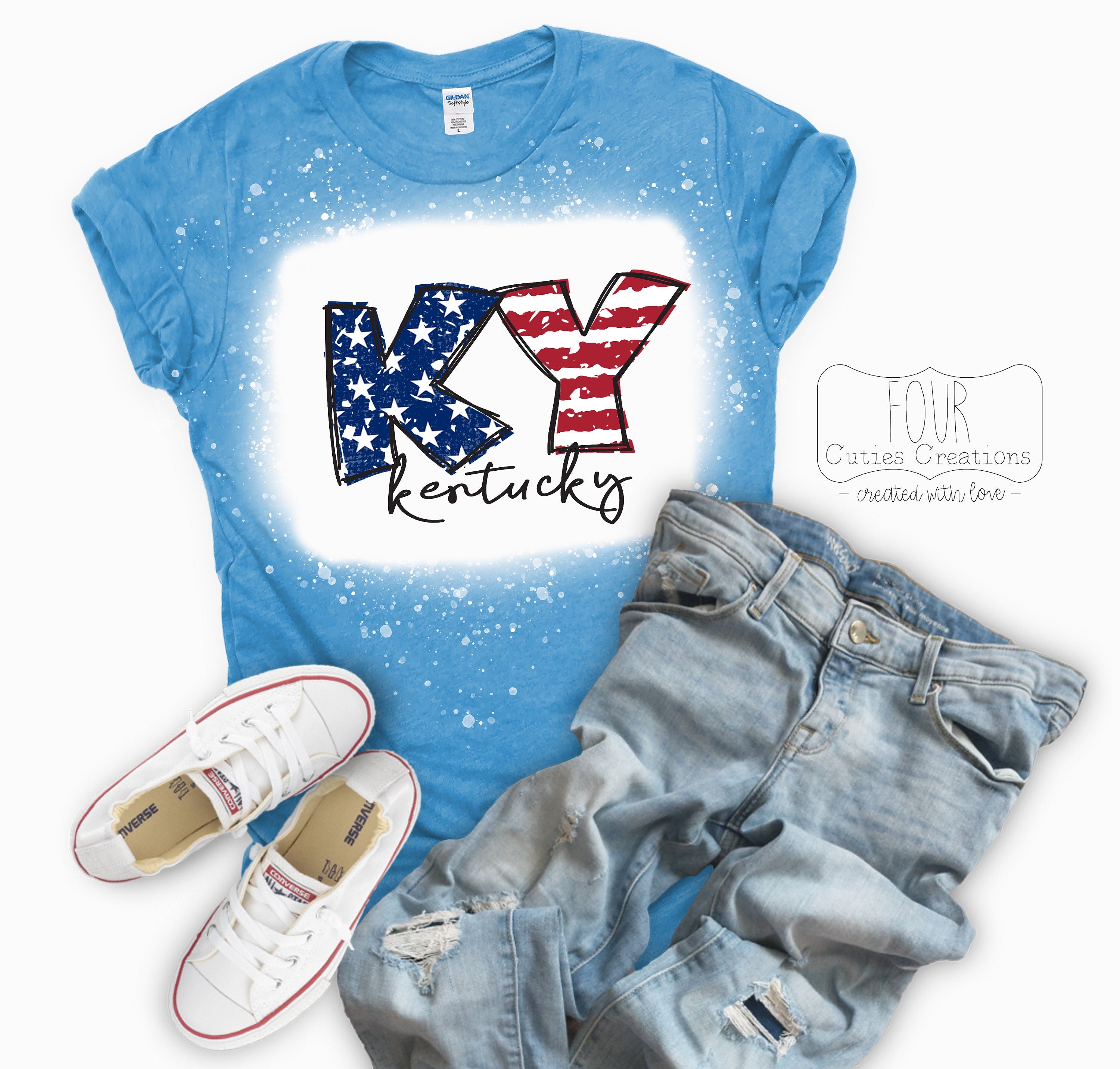 Kentucky 4th of July (Bleached or Solid) Tee