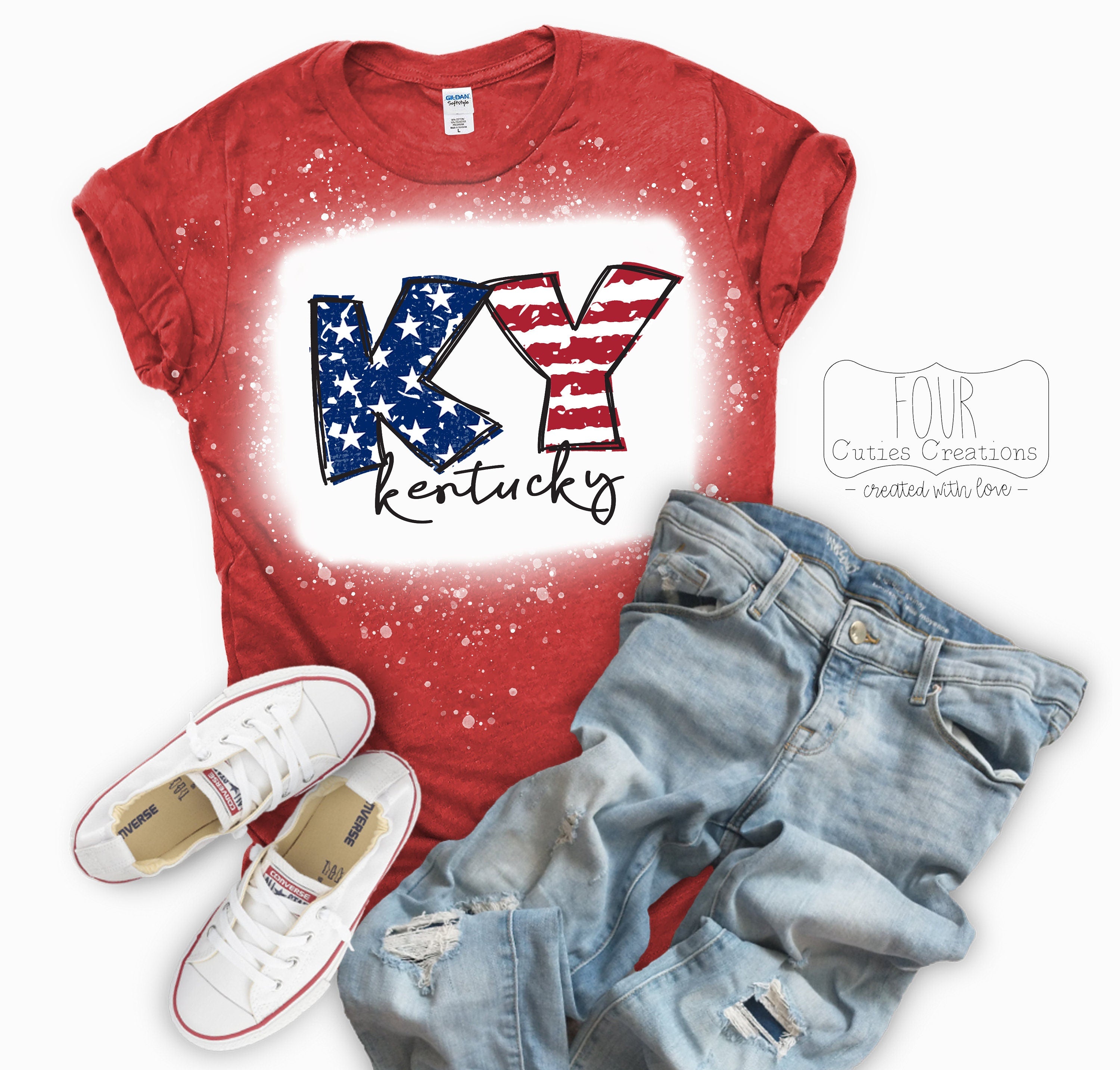 Kentucky 4th of July (Bleached or Solid) Tee
