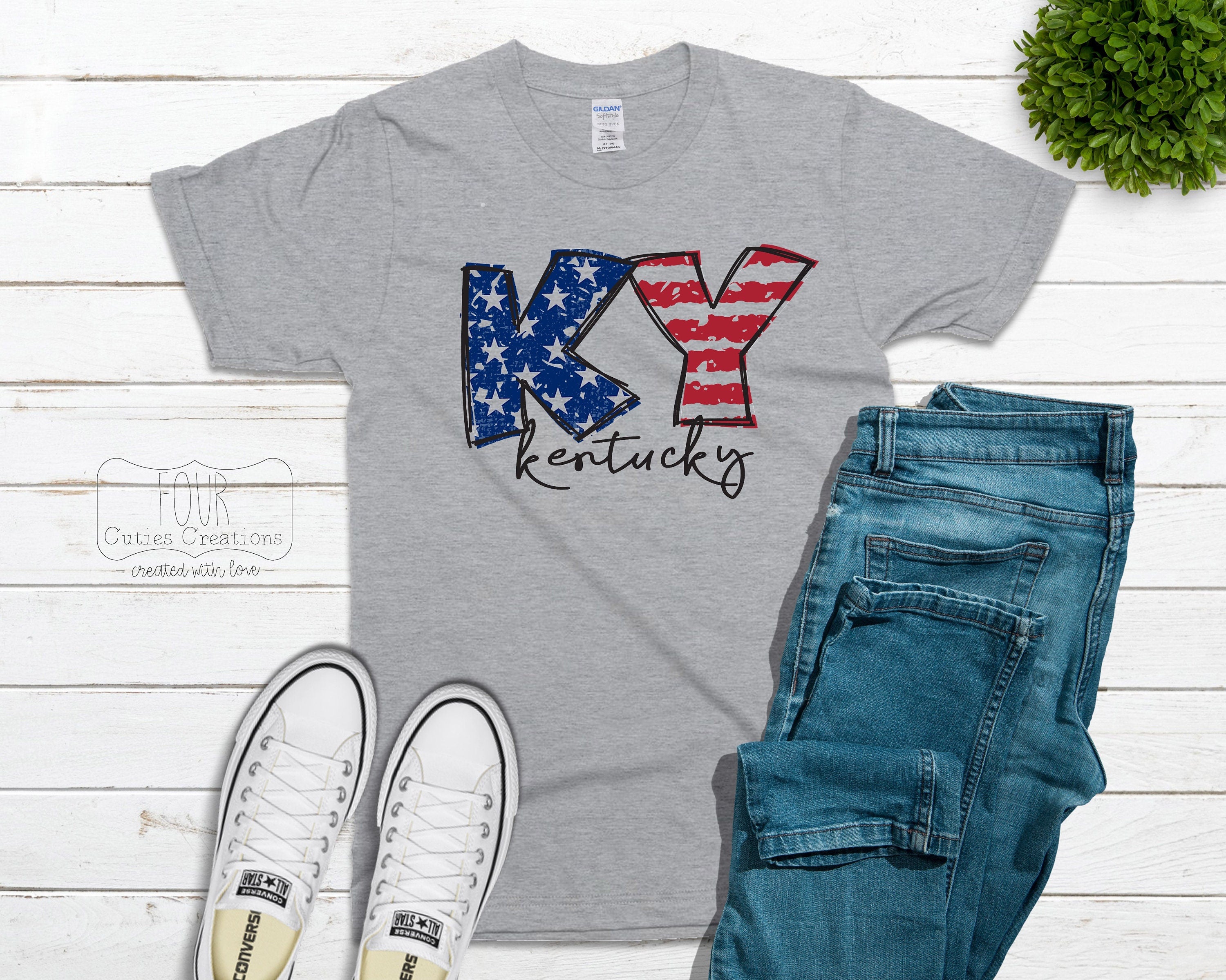 Kentucky 4th of July (Bleached or Solid) Tee