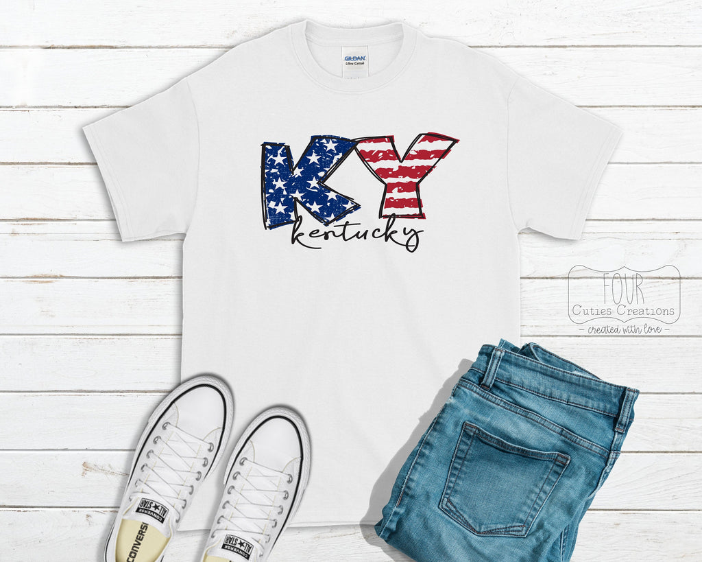 Kentucky 4th of July (Bleached or Solid) Tee