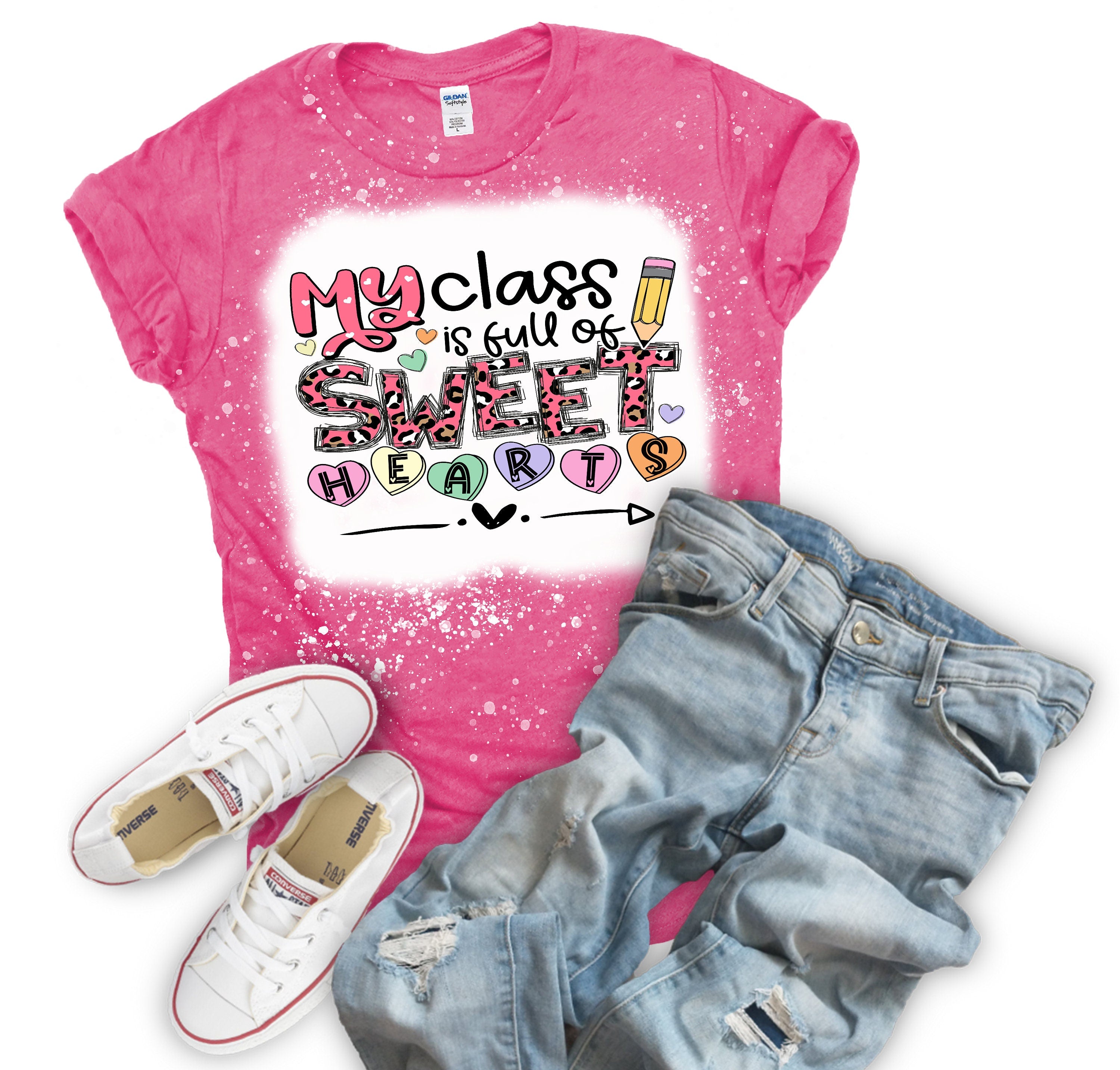 Class of Sweethearts Teacher (Bleached or Solid) tee