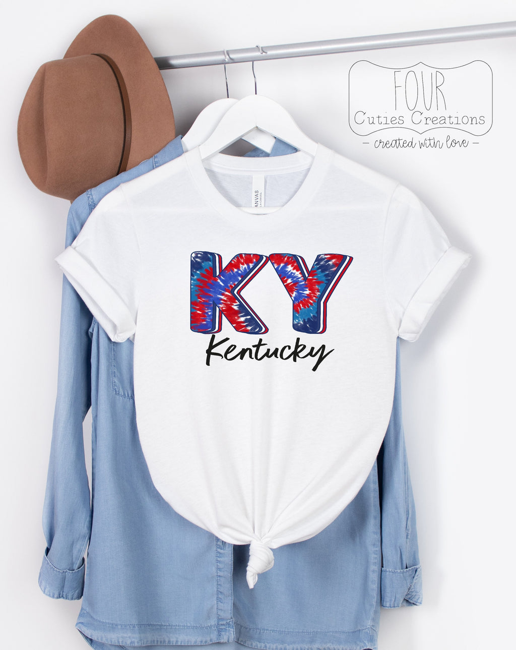 Kentucky Tie Dye 4th of July (Bleached or Solid) Tee