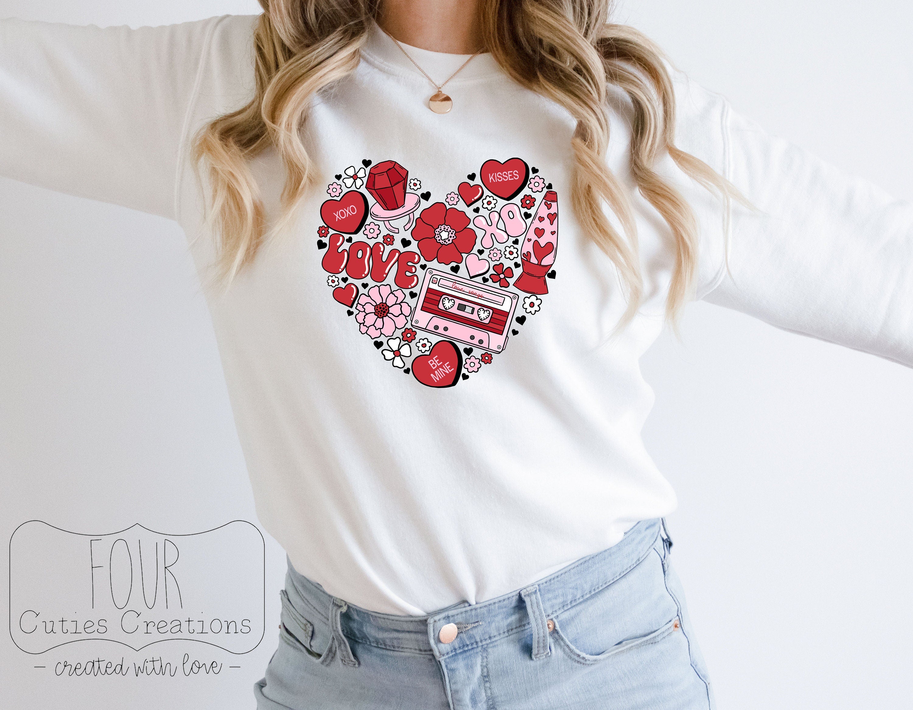 Valentine Retro Collage Heart Shirt