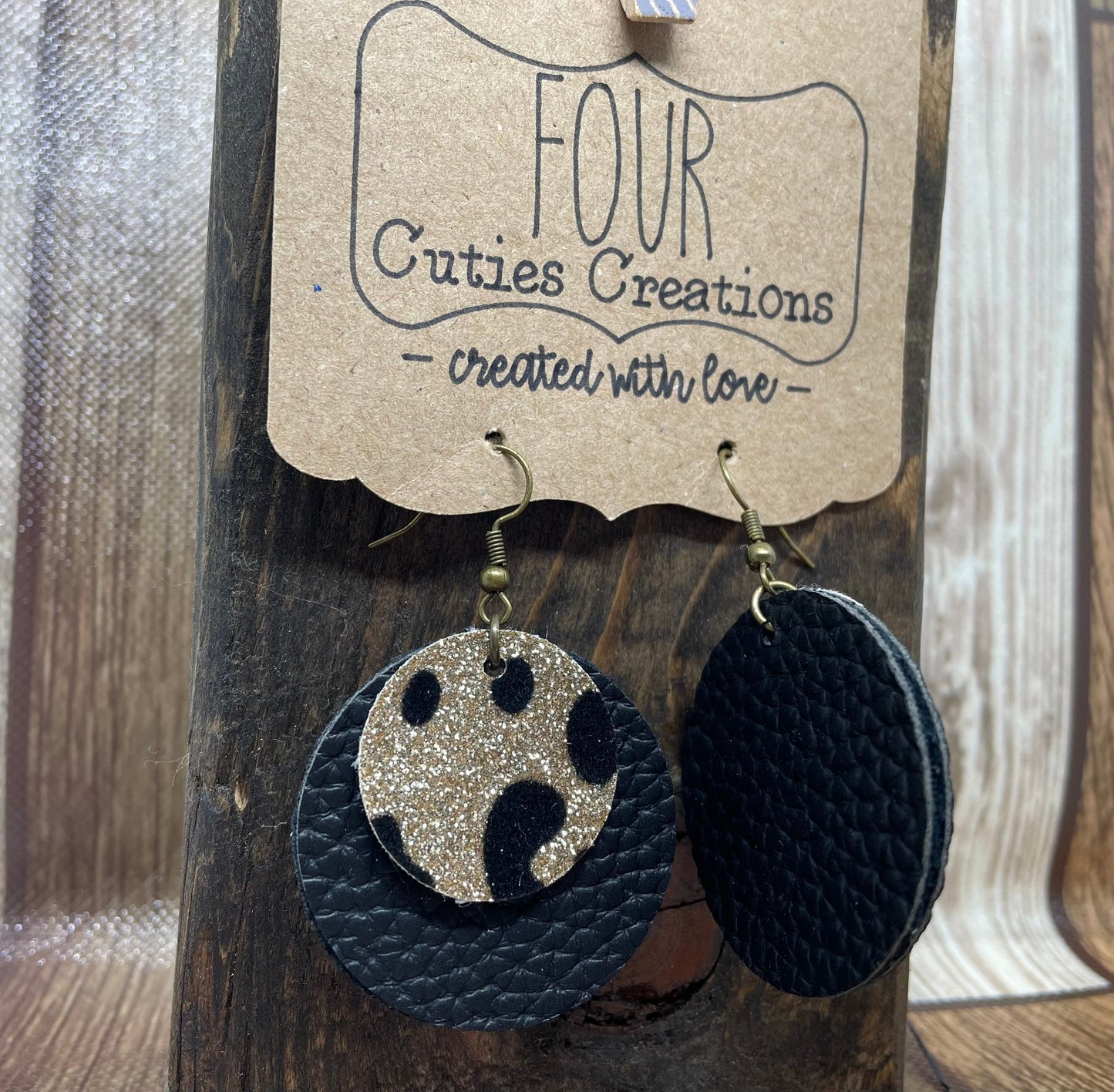 Circle Layered Leopard Earrings
