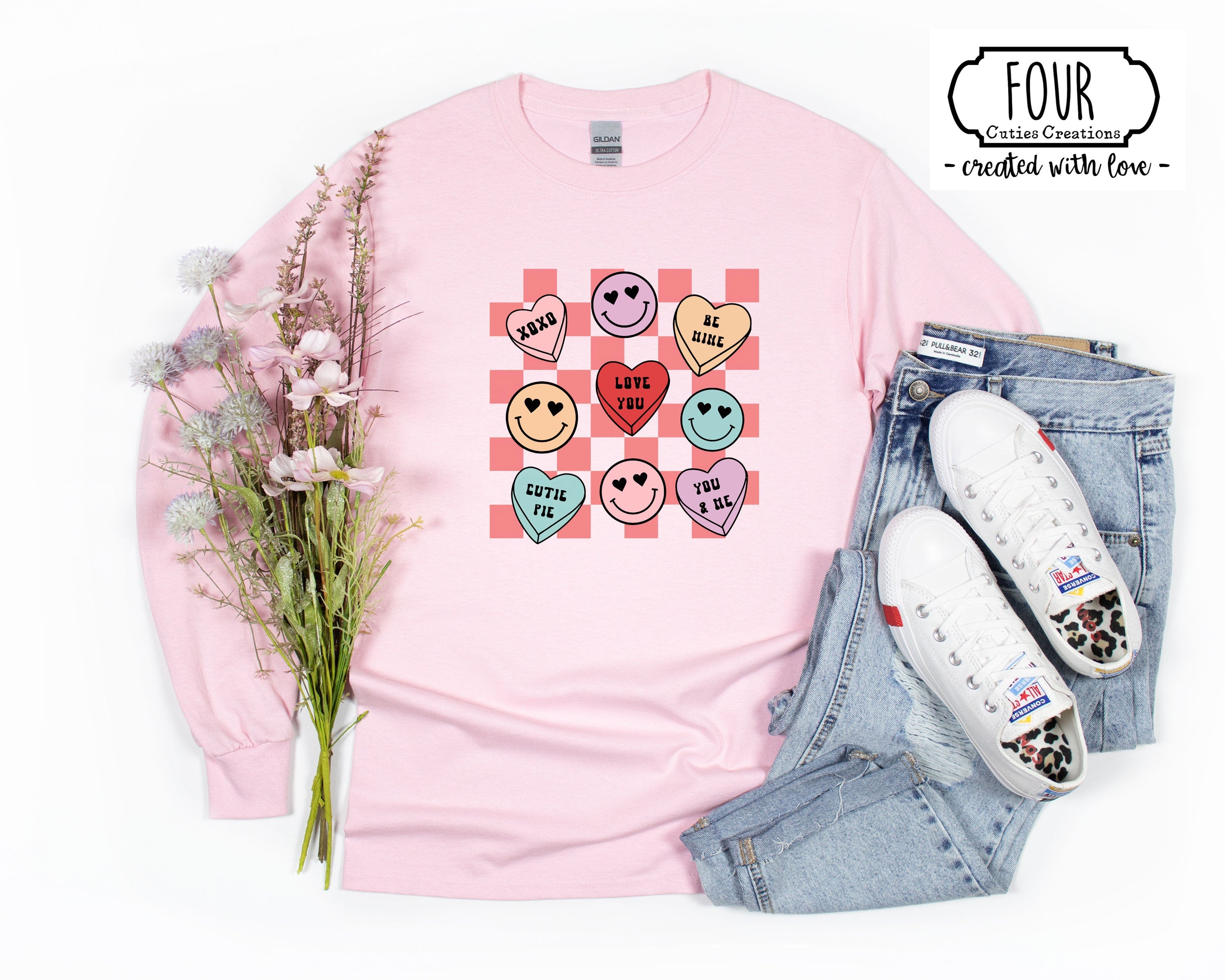Conversation Heart Retro Valentine Shirt
