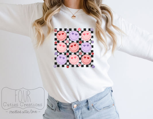 Retro Smile Checkered Shirt