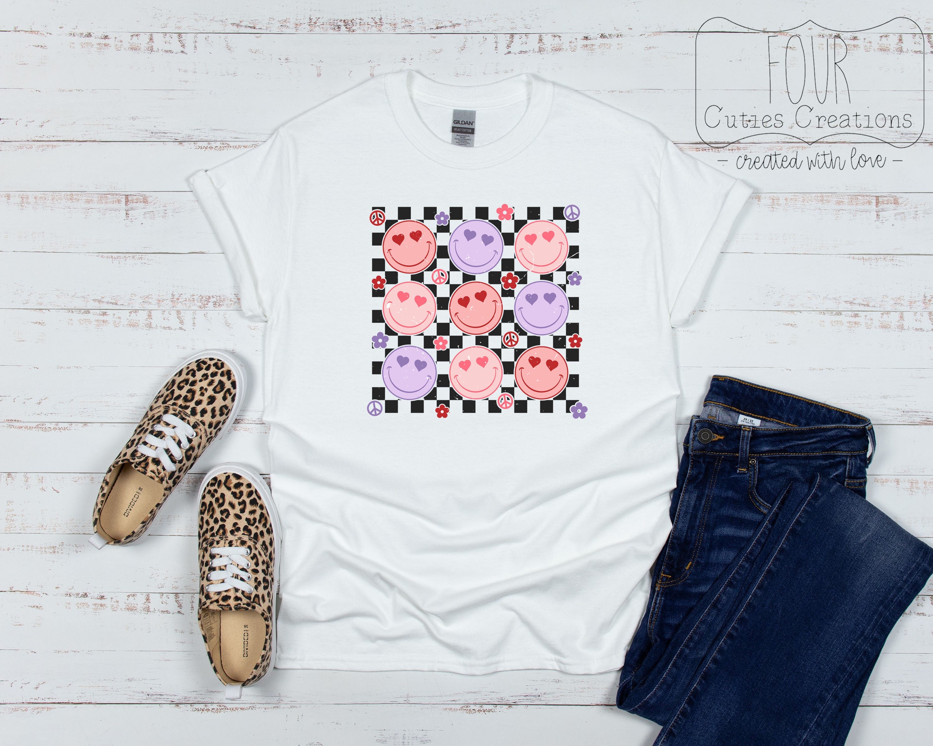 Retro Smile Checkered Shirt