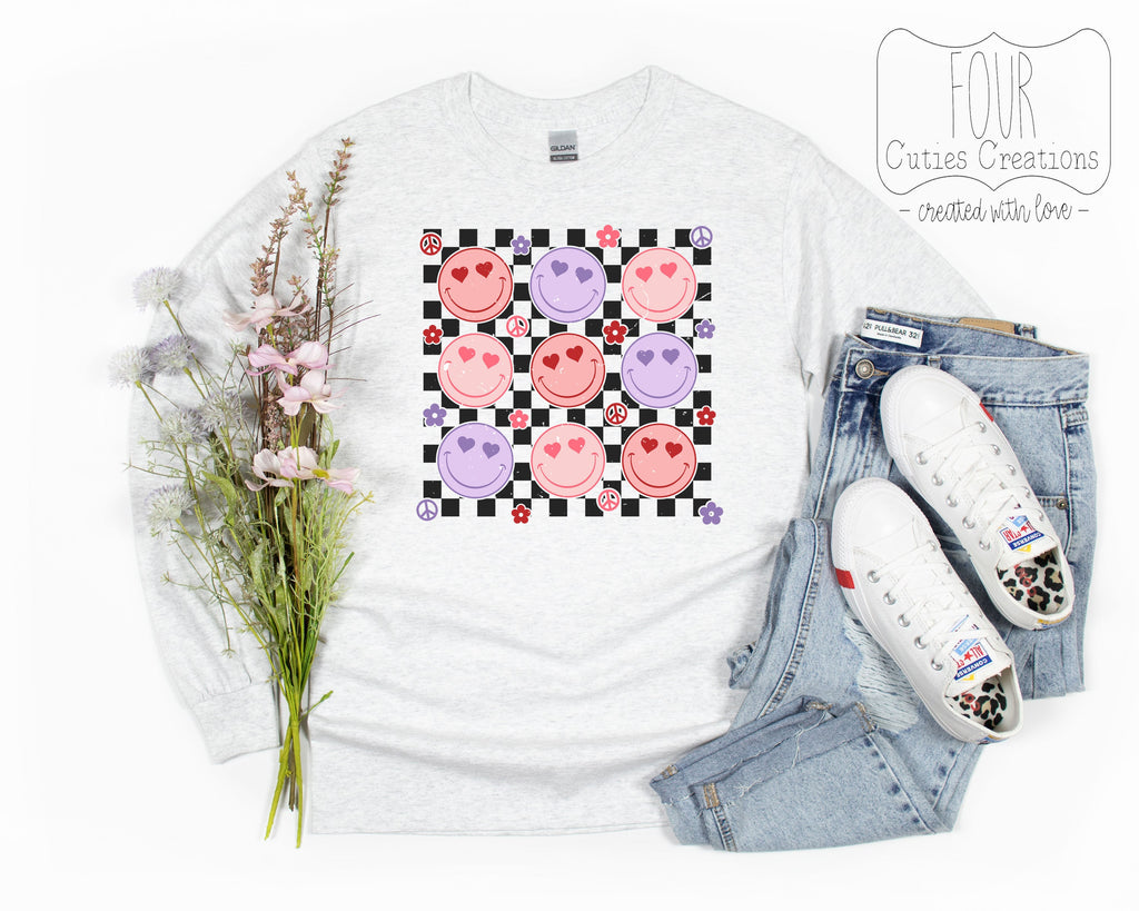 Retro Smile Checkered Shirt