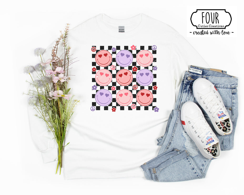 Retro Smile Checkered Shirt