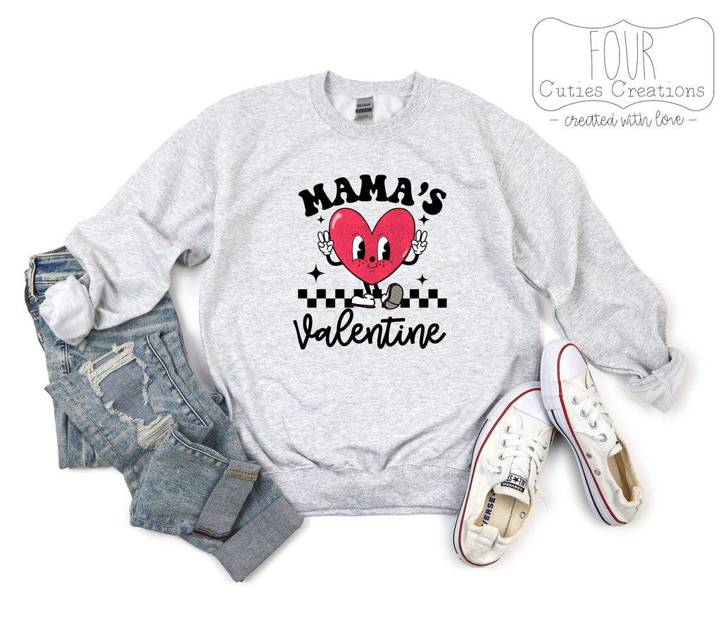 Mama's Valentine Retro Heart Shirt