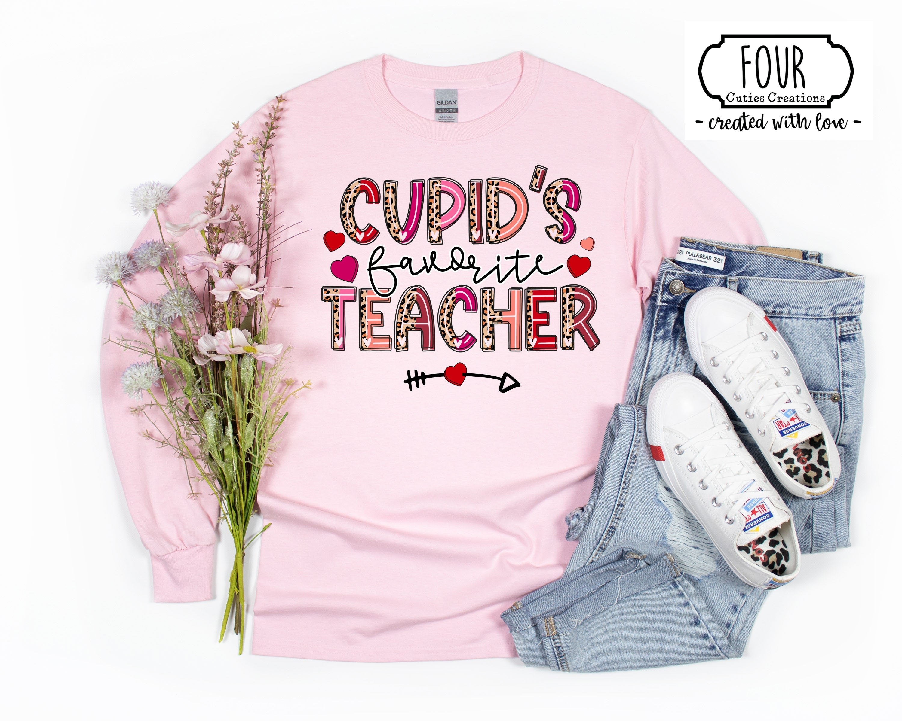Cupid's Favorite Teacher (Bleached or Solid) tee