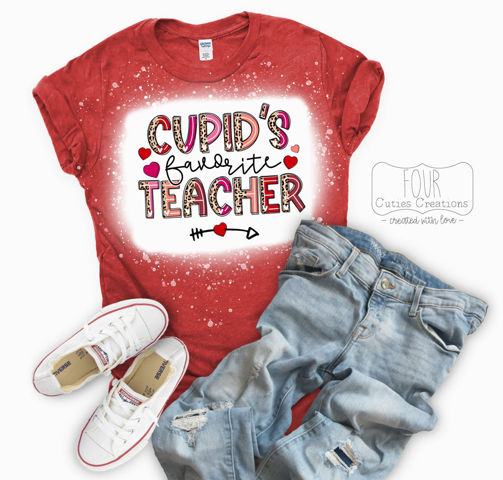 Cupid's Favorite Teacher (Bleached or Solid) tee