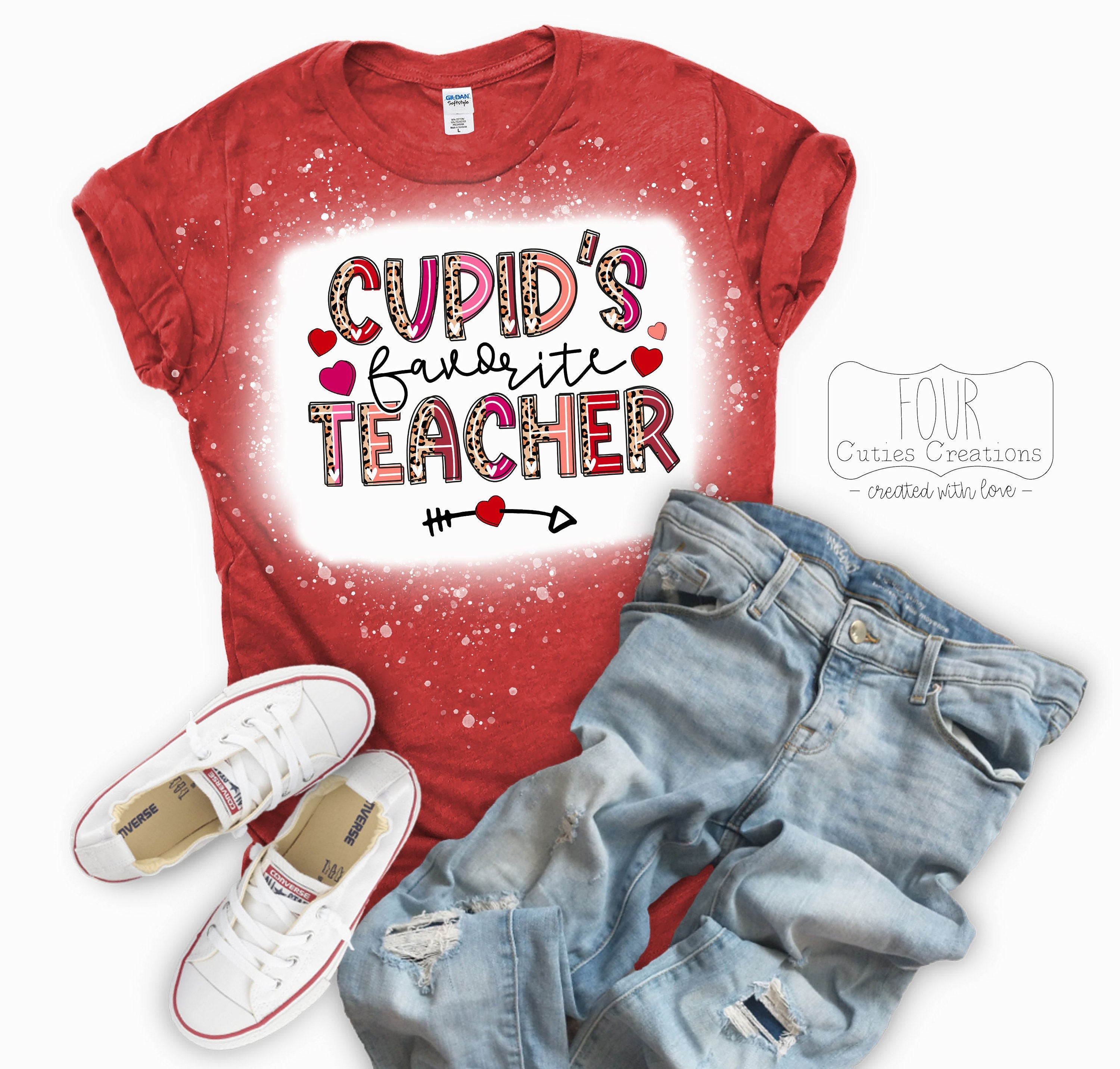 Cupid's Favorite Teacher (Bleached or Solid) tee