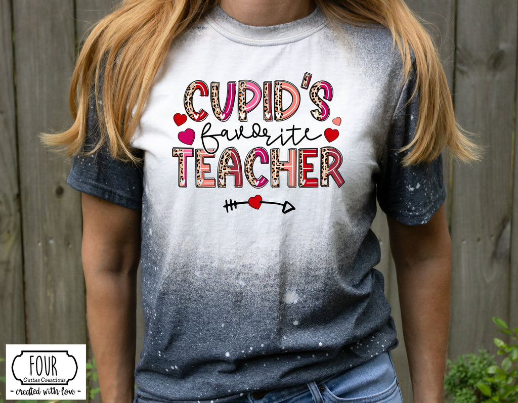 Cupid's Favorite Teacher (Bleached or Solid) tee