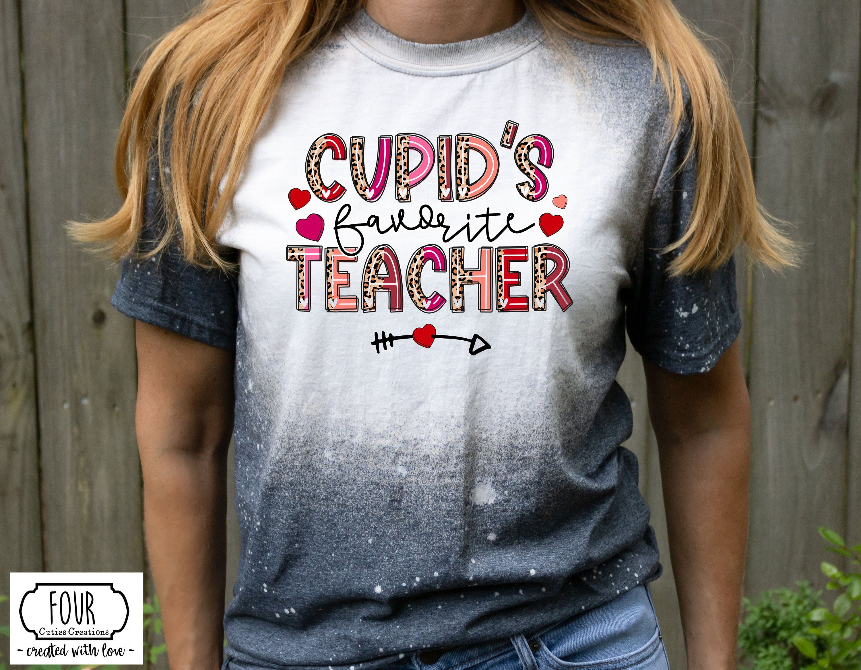 Cupid's Favorite Teacher (Bleached or Solid) tee