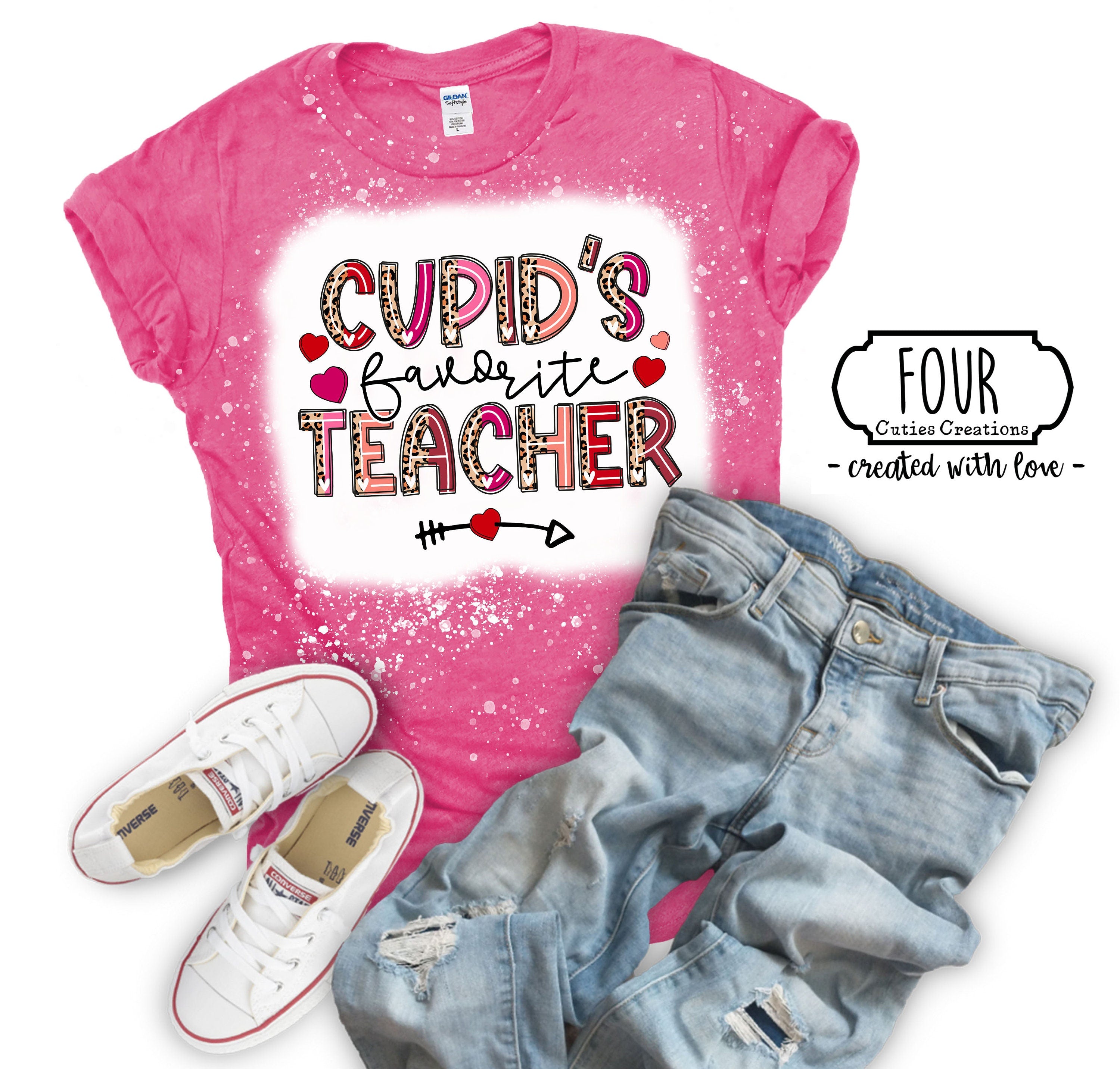 Cupid's Favorite Teacher (Bleached or Solid) tee