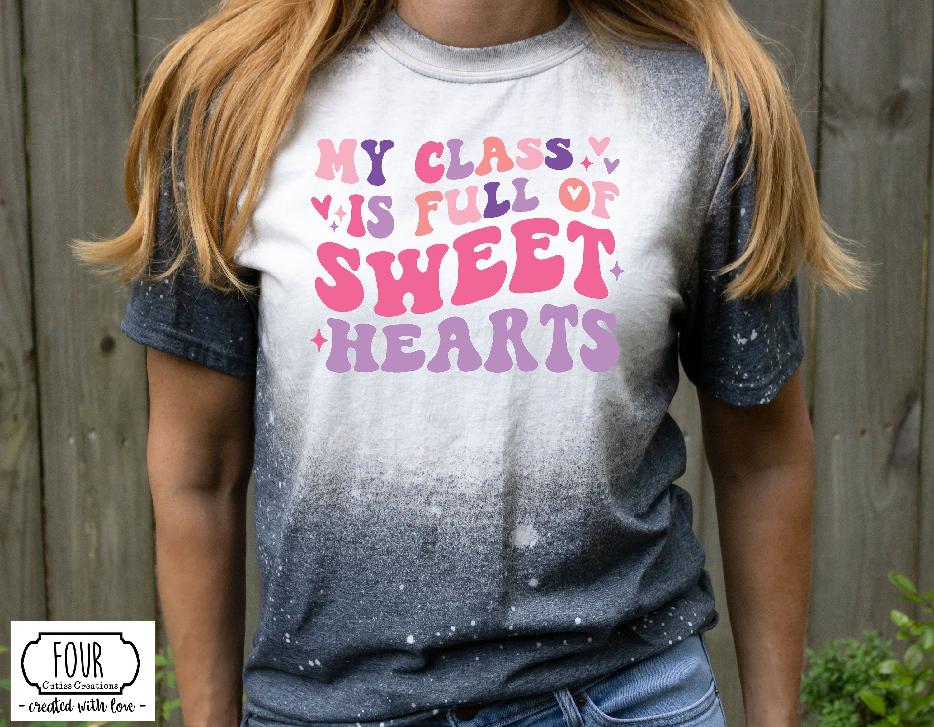 My Class is Full of Sweethearts Retro (Bleached or Solid) tee