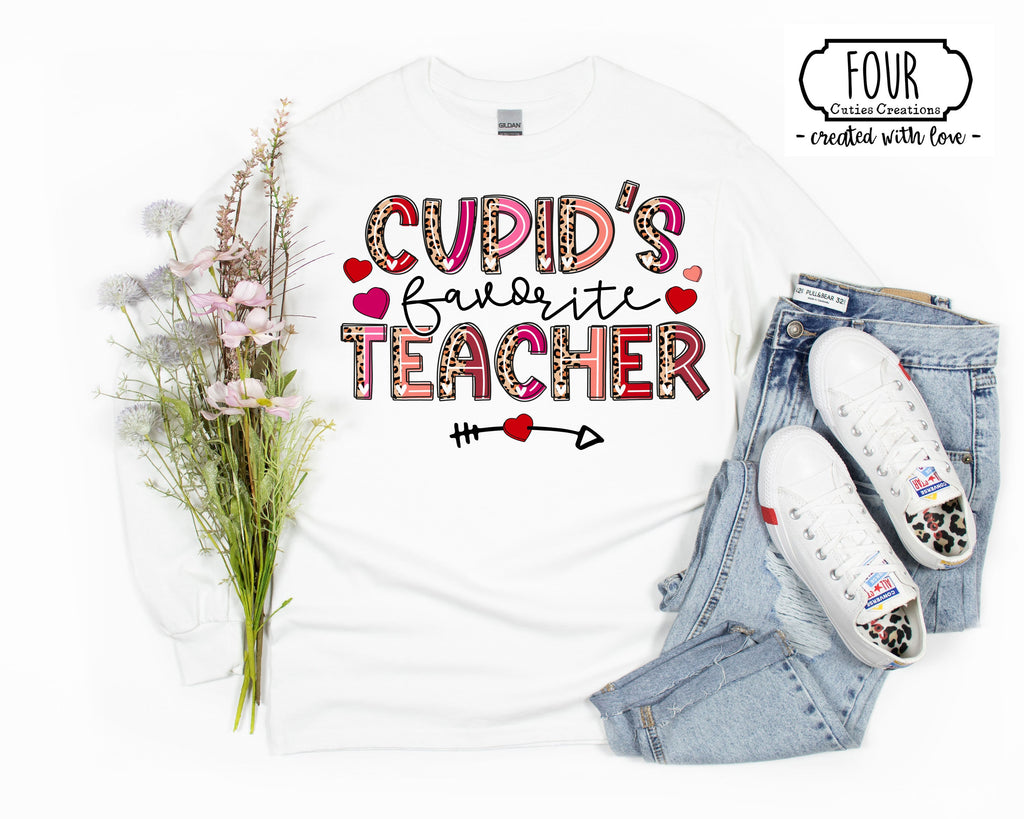 Cupid's Favorite Teacher (Bleached or Solid) tee