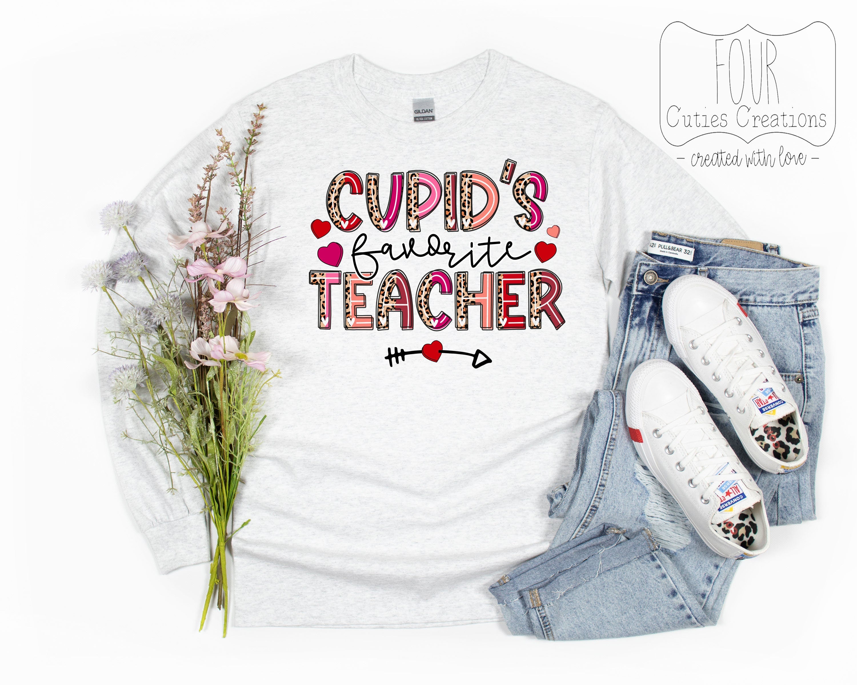 Cupid's Favorite Teacher (Bleached or Solid) tee