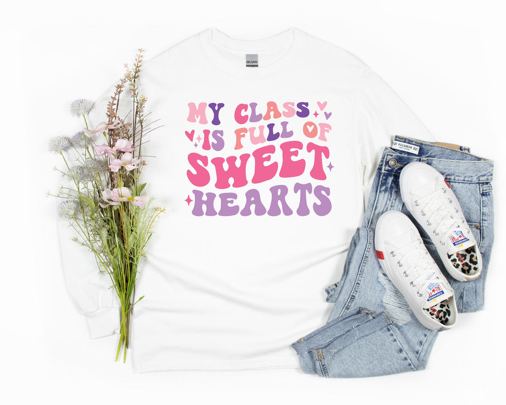 My Class is Full of Sweethearts Retro (Bleached or Solid) tee