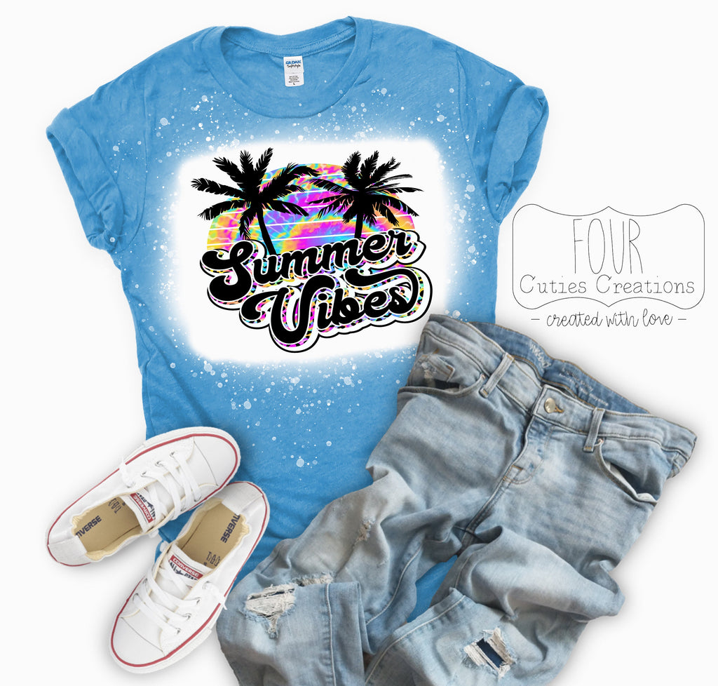 Summer Vibes Bleach Dyed Tee