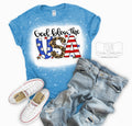God Bless the USA 4th of July Bleached or Solid Tee