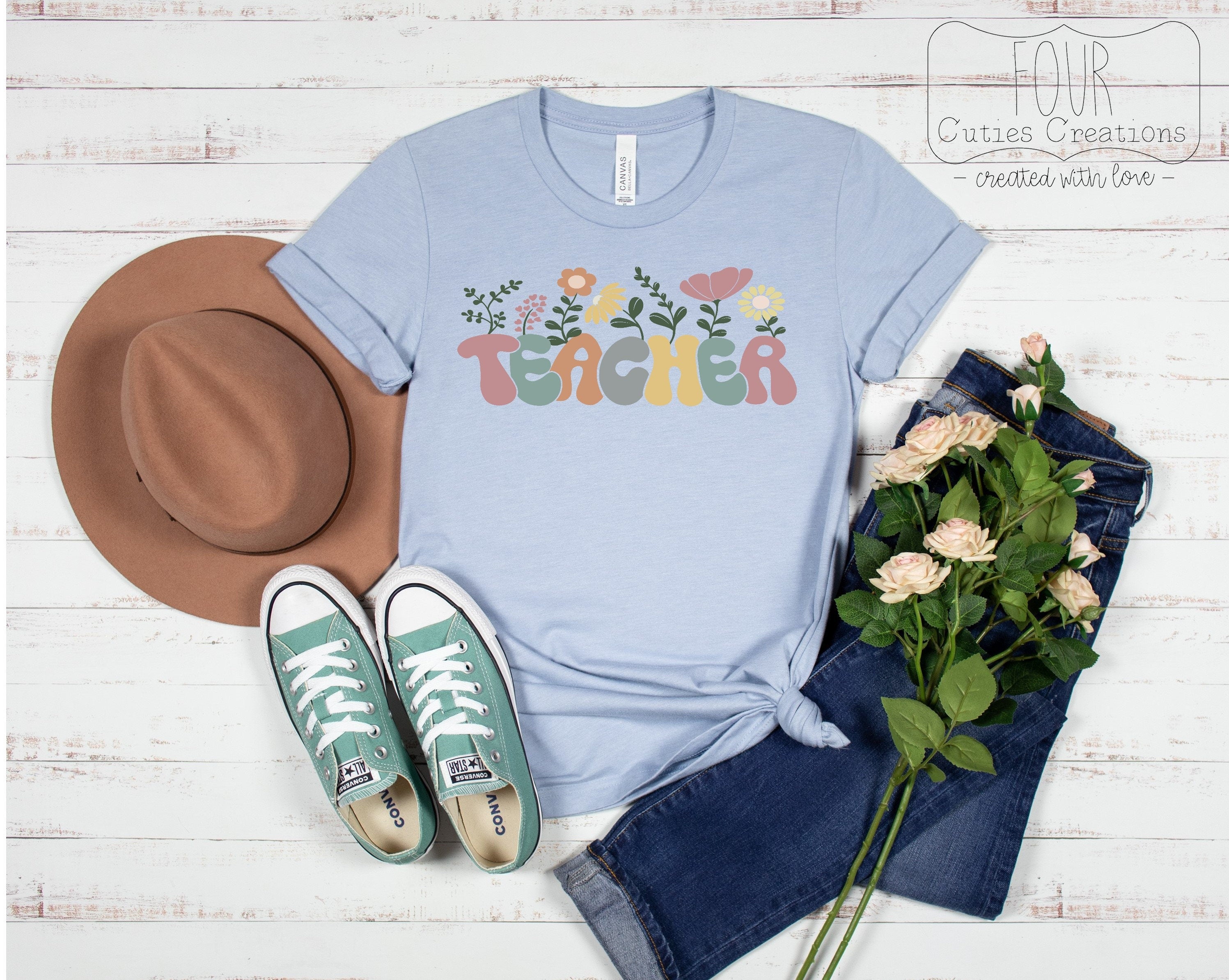 Boho Floral Teacher Tee