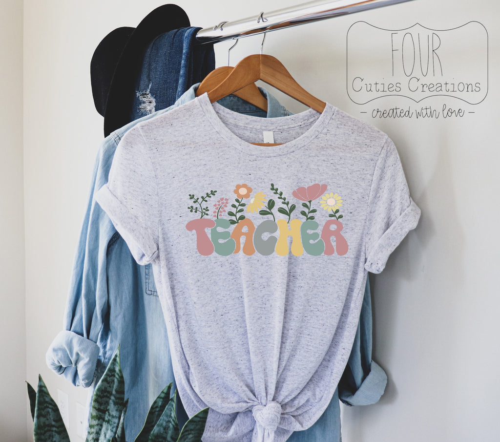 Boho Floral Teacher Tee