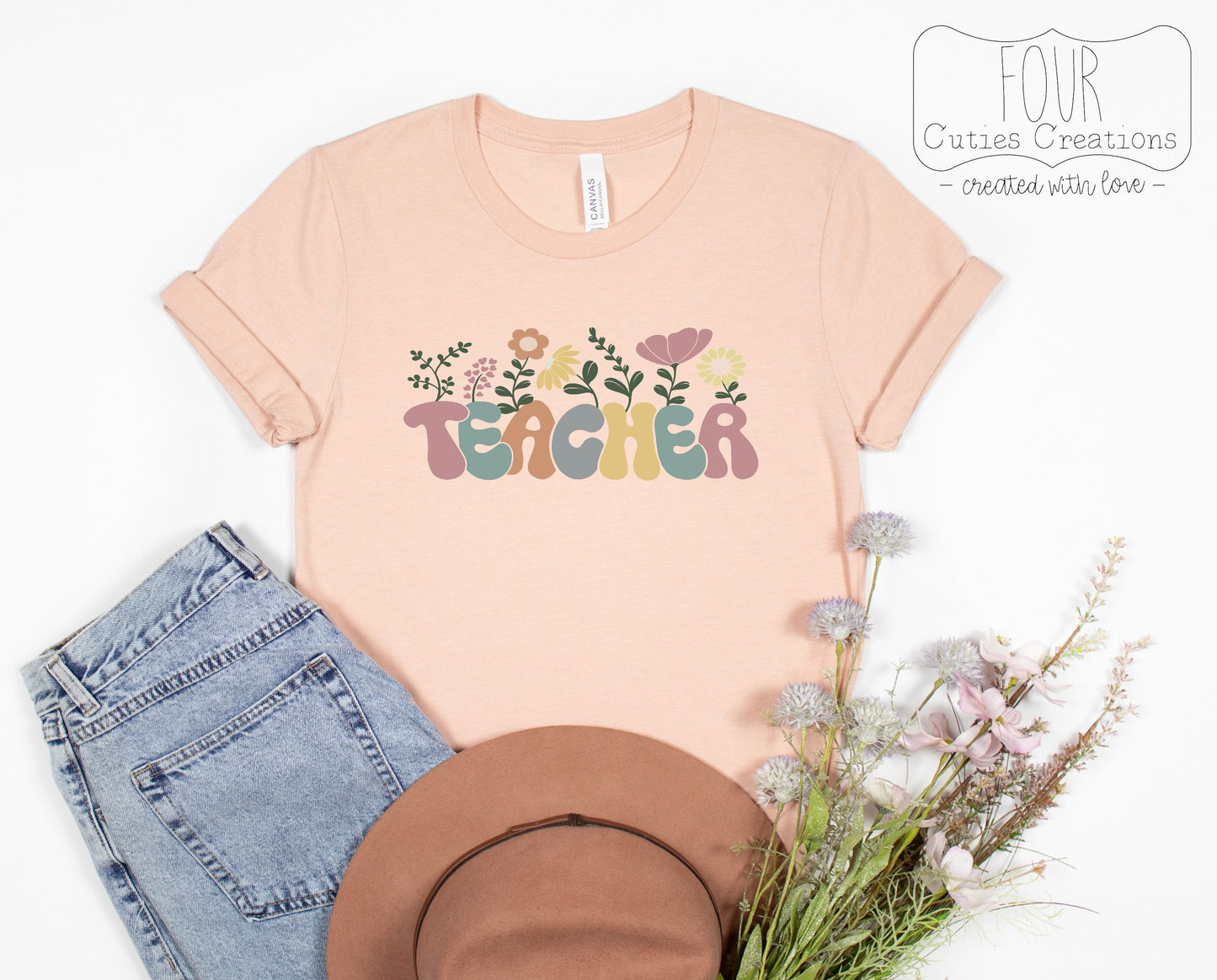 Boho Floral Teacher Tee