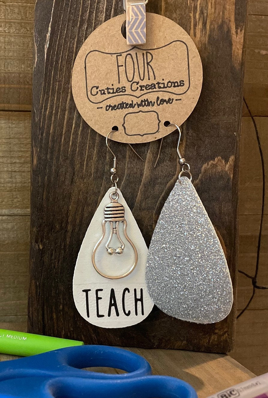 Lightbulb Teach Earrings