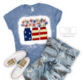 Sparklers in a Mason Jar American Flag Bleached or Solid Tee