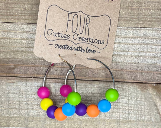 Beaded Hoop Earrings