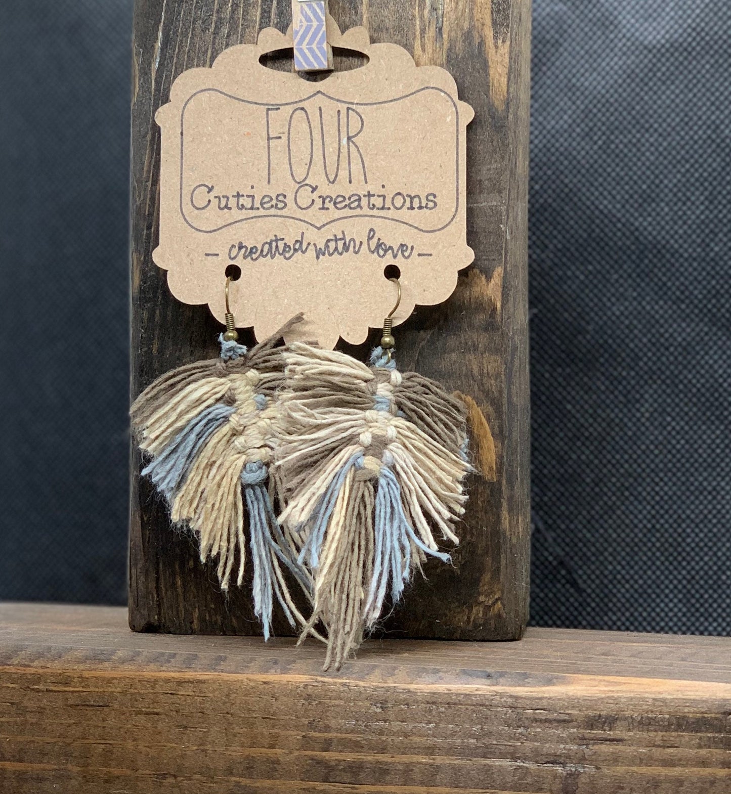 Macrame Feather Earring